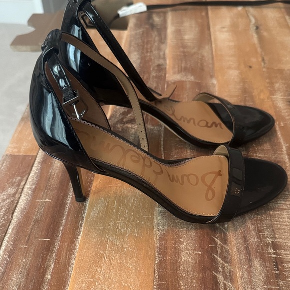 Sam Edelman Black Patent Leather Ankle-Strap Heels - Picture 2 of 4